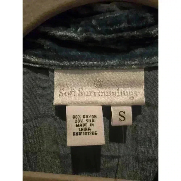 Soft Surroundings Button-Up Shirt Blue Size S Whimsy Glam Casual - Picture 5 of 8